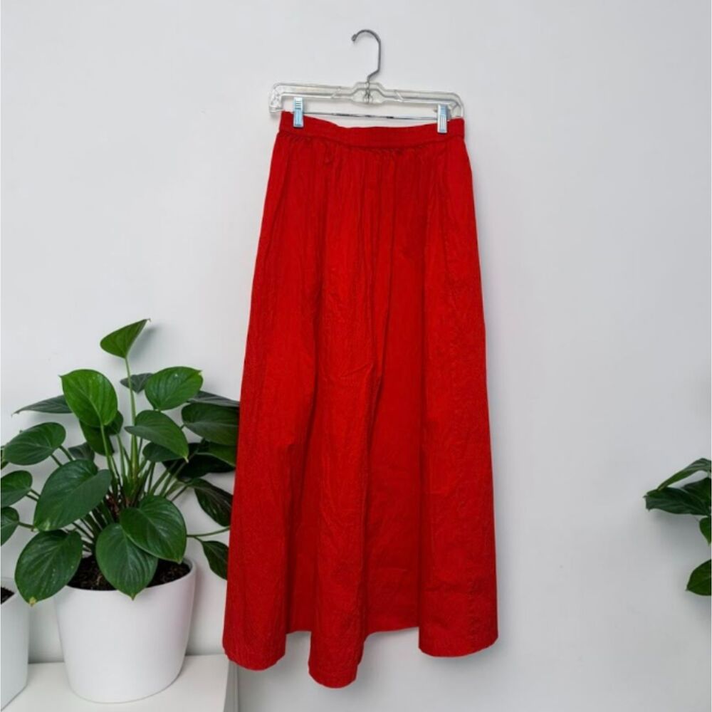 A New Day Women’s XS Red Cotton Maxi Skirt Elastic Waist